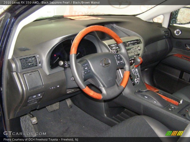 Black Sapphire Pearl / Black/Brown Walnut 2010 Lexus RX 350 AWD
