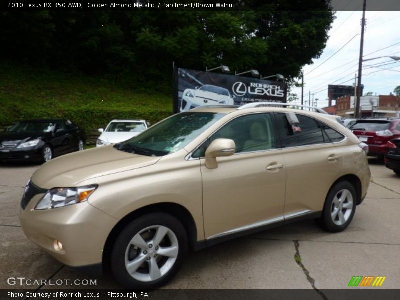 Golden Almond Metallic / Parchment/Brown Walnut 2010 Lexus RX 350 AWD