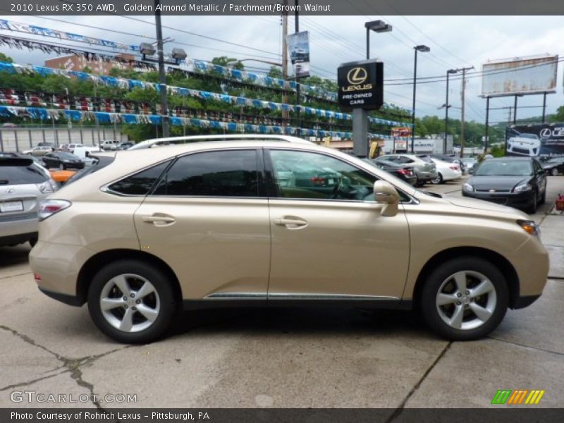 Golden Almond Metallic / Parchment/Brown Walnut 2010 Lexus RX 350 AWD