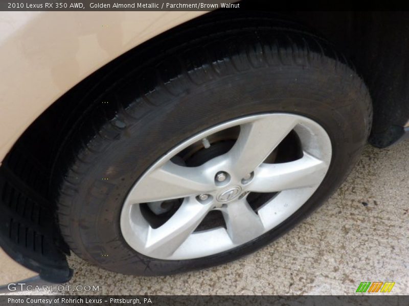 Golden Almond Metallic / Parchment/Brown Walnut 2010 Lexus RX 350 AWD