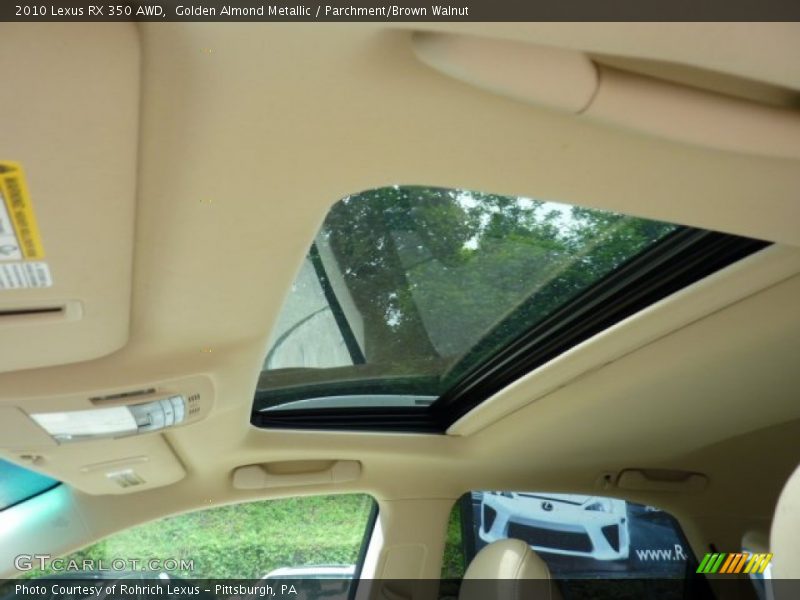 Golden Almond Metallic / Parchment/Brown Walnut 2010 Lexus RX 350 AWD