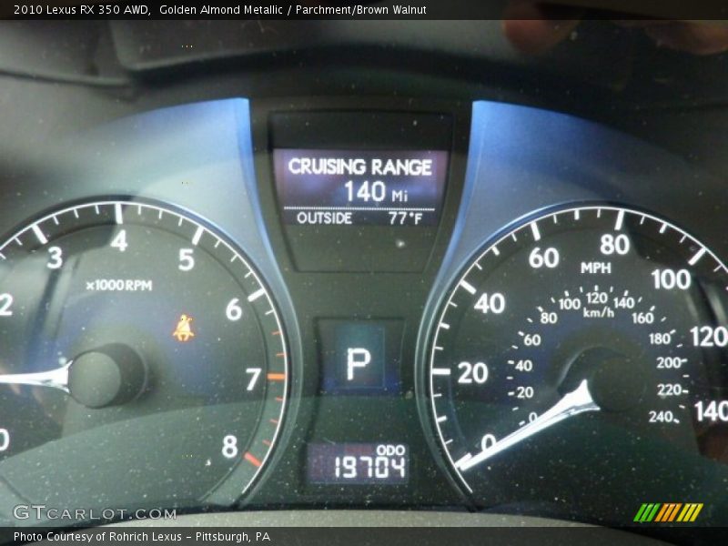 Golden Almond Metallic / Parchment/Brown Walnut 2010 Lexus RX 350 AWD