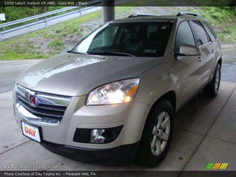 Gold Mist / Black 2009 Saturn Outlook XR AWD