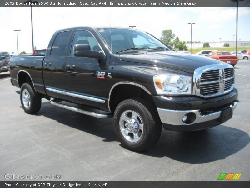 Brilliant Black Crystal Pearl / Medium Slate Gray 2009 Dodge Ram 2500 Big Horn Edition Quad Cab 4x4