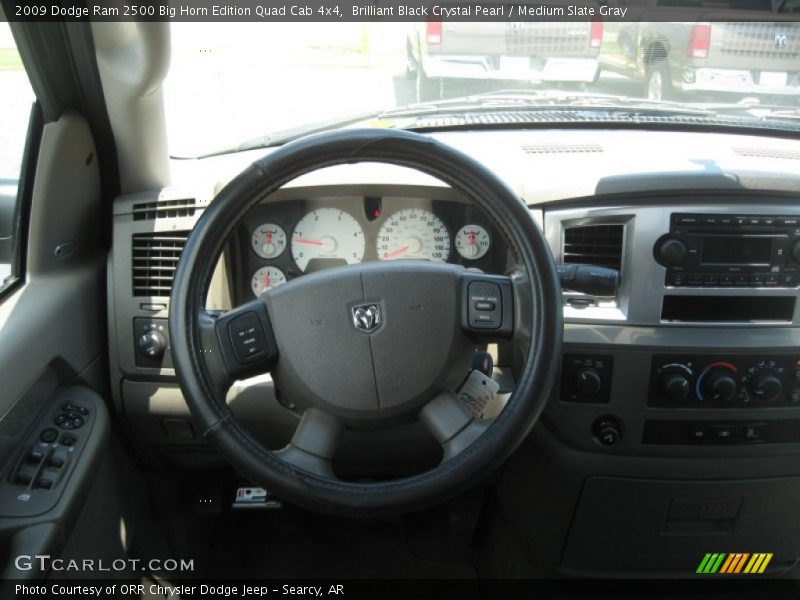 Brilliant Black Crystal Pearl / Medium Slate Gray 2009 Dodge Ram 2500 Big Horn Edition Quad Cab 4x4
