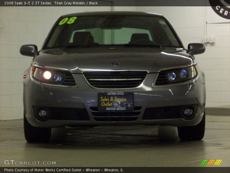Titan Gray Metallic / Black 2008 Saab 9-5 2.3T Sedan