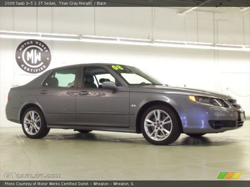 Titan Gray Metallic / Black 2008 Saab 9-5 2.3T Sedan