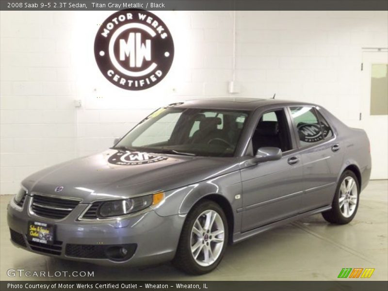 Titan Gray Metallic / Black 2008 Saab 9-5 2.3T Sedan