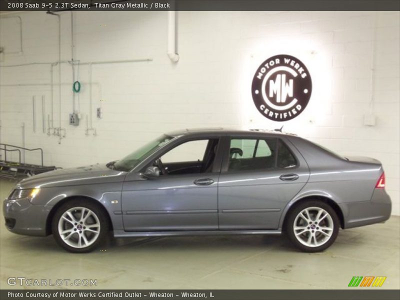 Titan Gray Metallic / Black 2008 Saab 9-5 2.3T Sedan
