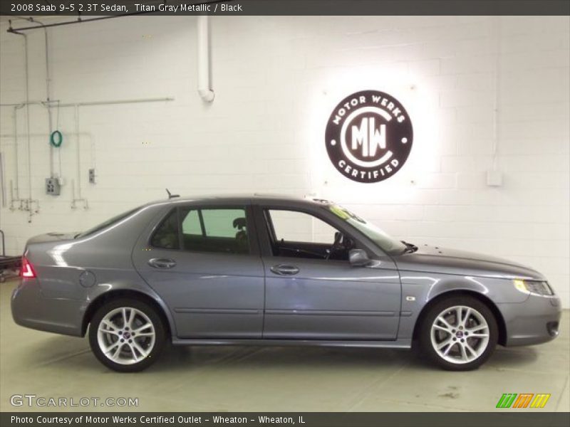 Titan Gray Metallic / Black 2008 Saab 9-5 2.3T Sedan