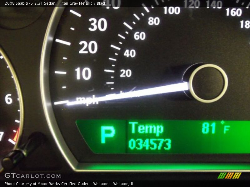 Titan Gray Metallic / Black 2008 Saab 9-5 2.3T Sedan