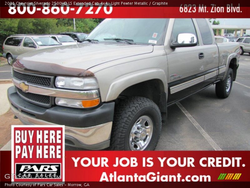 Light Pewter Metallic / Graphite 2001 Chevrolet Silverado 2500HD LS Extended Cab 4x4