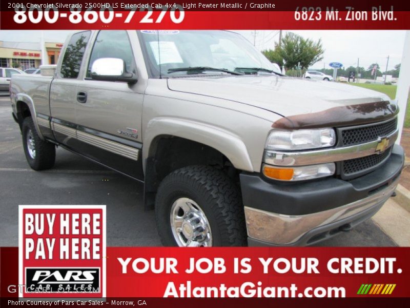 Light Pewter Metallic / Graphite 2001 Chevrolet Silverado 2500HD LS Extended Cab 4x4