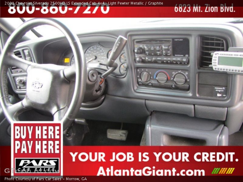 Light Pewter Metallic / Graphite 2001 Chevrolet Silverado 2500HD LS Extended Cab 4x4