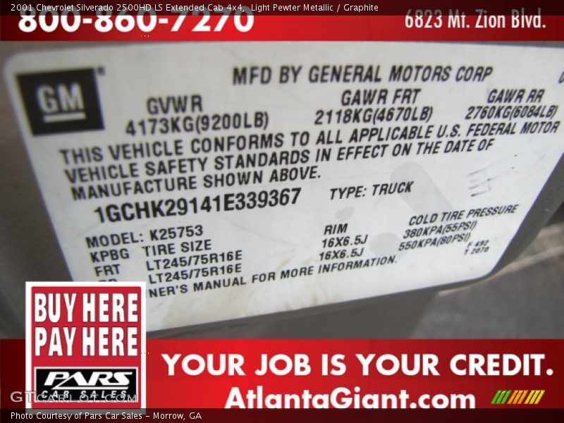 Light Pewter Metallic / Graphite 2001 Chevrolet Silverado 2500HD LS Extended Cab 4x4