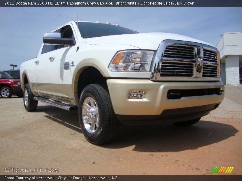 Bright White / Light Pebble Beige/Bark Brown 2011 Dodge Ram 2500 HD Laramie Longhorn Crew Cab 4x4
