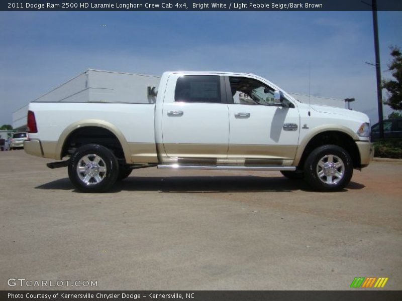 Bright White / Light Pebble Beige/Bark Brown 2011 Dodge Ram 2500 HD Laramie Longhorn Crew Cab 4x4