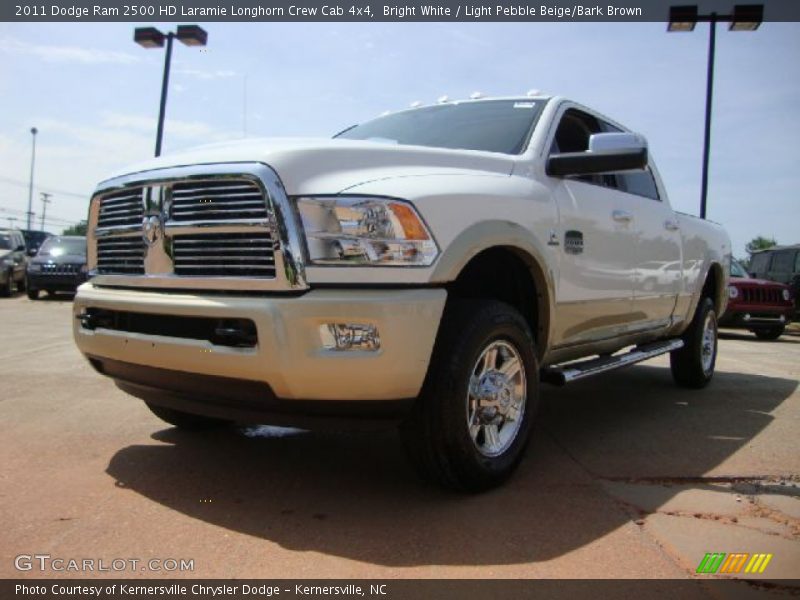 Bright White / Light Pebble Beige/Bark Brown 2011 Dodge Ram 2500 HD Laramie Longhorn Crew Cab 4x4