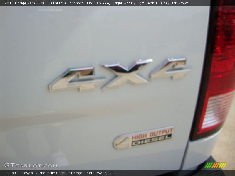 Bright White / Light Pebble Beige/Bark Brown 2011 Dodge Ram 2500 HD Laramie Longhorn Crew Cab 4x4