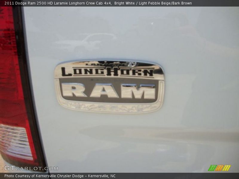 Bright White / Light Pebble Beige/Bark Brown 2011 Dodge Ram 2500 HD Laramie Longhorn Crew Cab 4x4