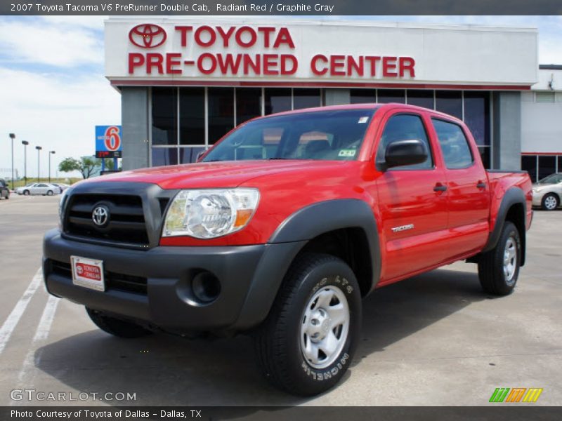 Radiant Red / Graphite Gray 2007 Toyota Tacoma V6 PreRunner Double Cab