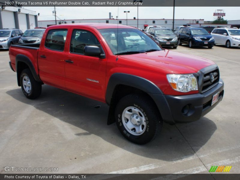 Radiant Red / Graphite Gray 2007 Toyota Tacoma V6 PreRunner Double Cab