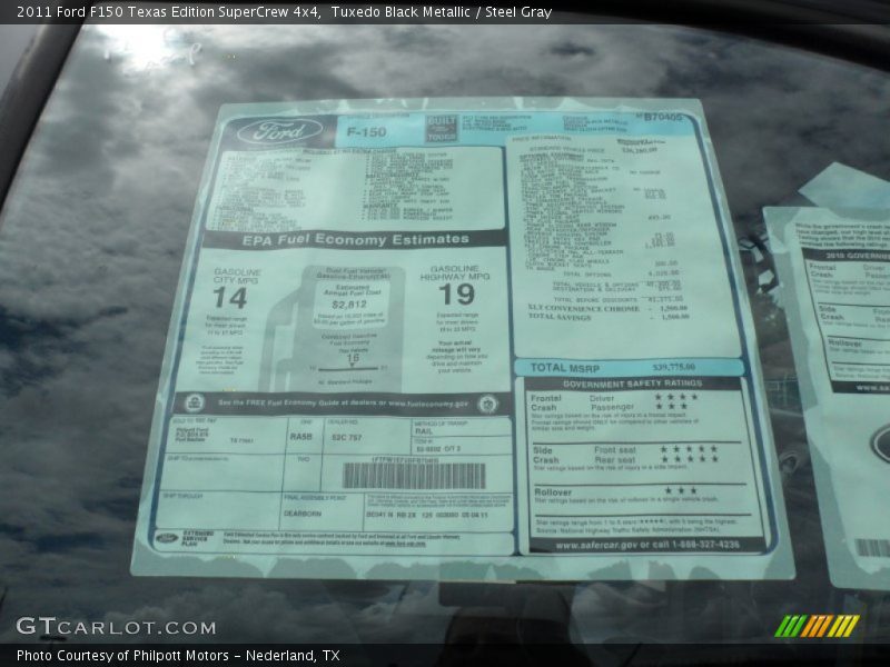Tuxedo Black Metallic / Steel Gray 2011 Ford F150 Texas Edition SuperCrew 4x4