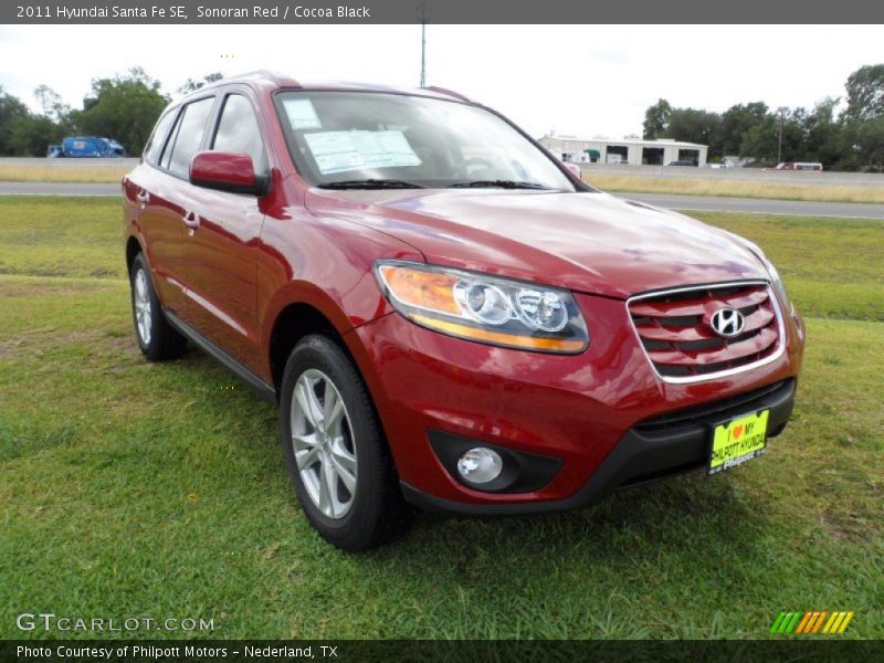 Sonoran Red / Cocoa Black 2011 Hyundai Santa Fe SE