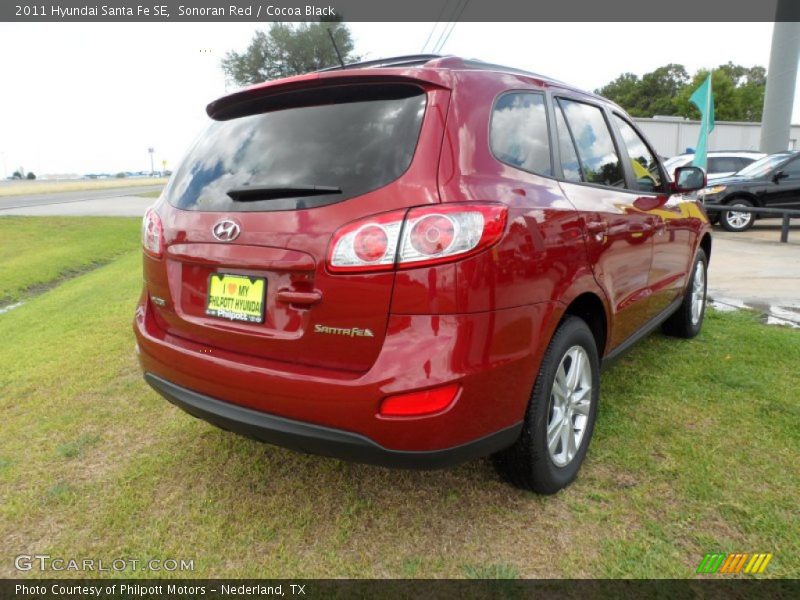 Sonoran Red / Cocoa Black 2011 Hyundai Santa Fe SE