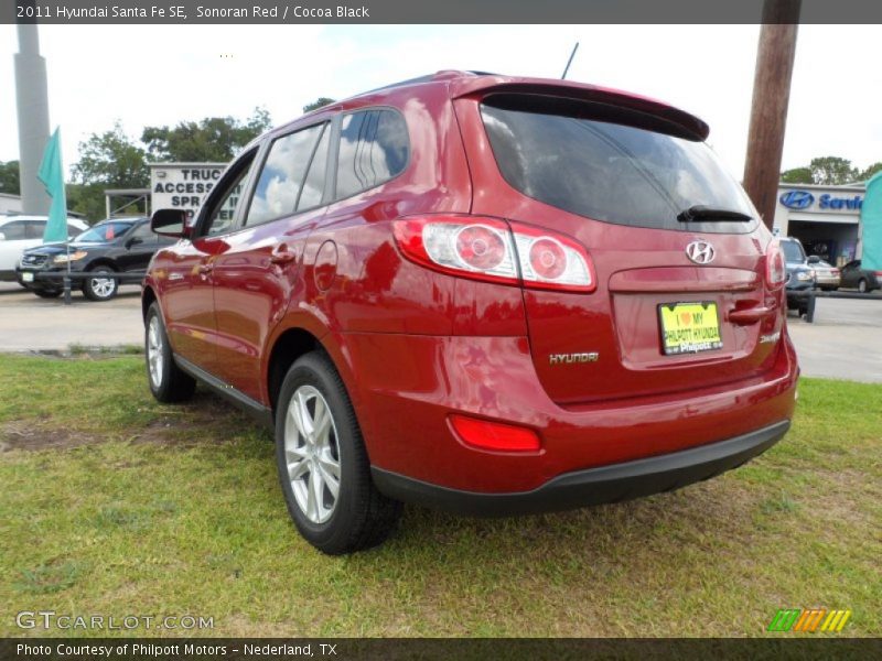 Sonoran Red / Cocoa Black 2011 Hyundai Santa Fe SE