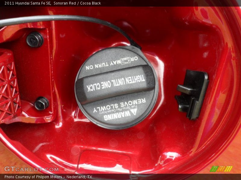 Sonoran Red / Cocoa Black 2011 Hyundai Santa Fe SE
