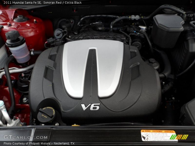 Sonoran Red / Cocoa Black 2011 Hyundai Santa Fe SE