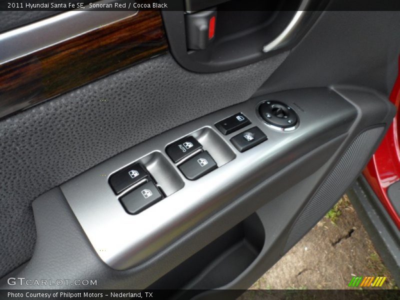 Sonoran Red / Cocoa Black 2011 Hyundai Santa Fe SE