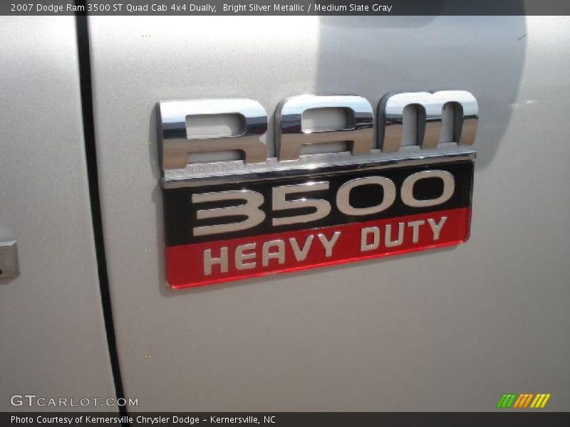 Bright Silver Metallic / Medium Slate Gray 2007 Dodge Ram 3500 ST Quad Cab 4x4 Dually