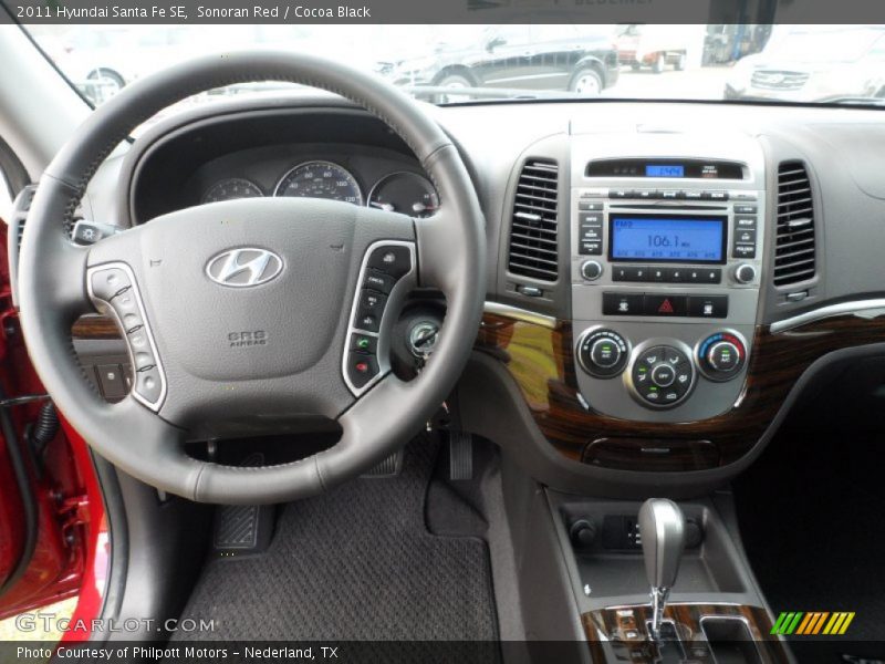 Sonoran Red / Cocoa Black 2011 Hyundai Santa Fe SE