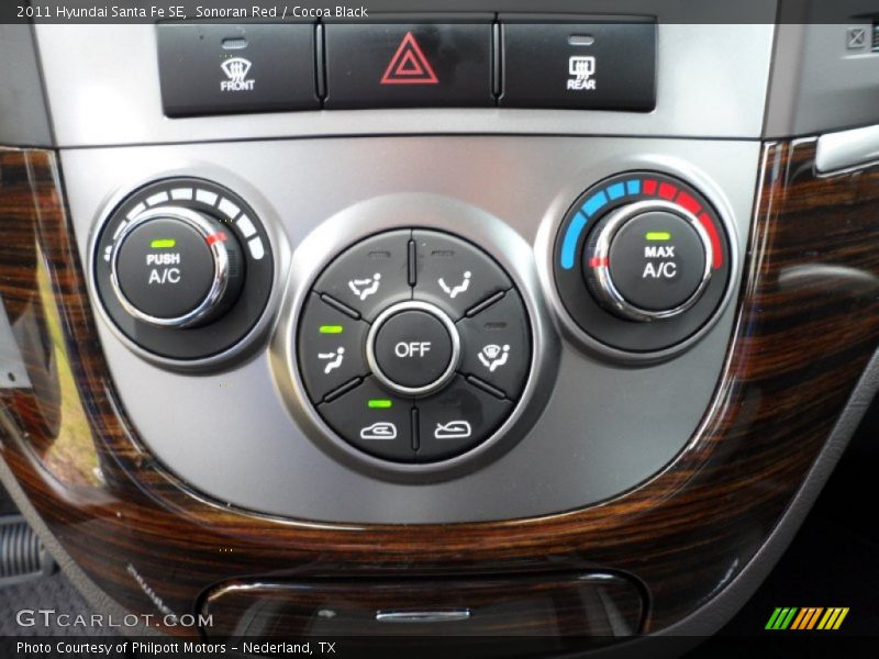 Sonoran Red / Cocoa Black 2011 Hyundai Santa Fe SE