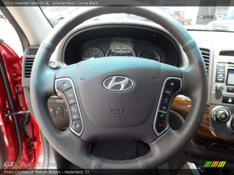 Sonoran Red / Cocoa Black 2011 Hyundai Santa Fe SE
