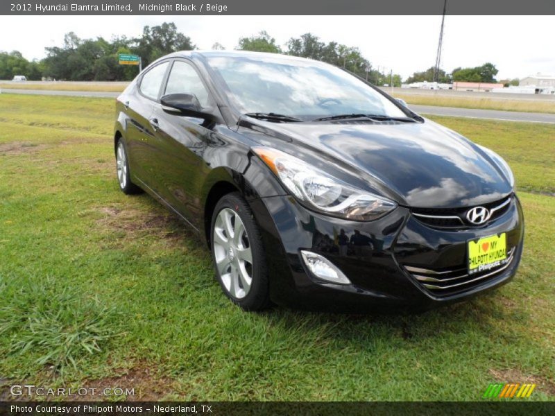 Midnight Black / Beige 2012 Hyundai Elantra Limited