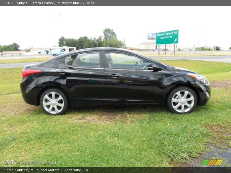 Midnight Black / Beige 2012 Hyundai Elantra Limited