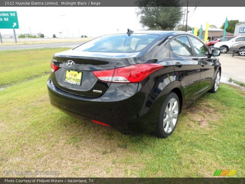 Midnight Black / Beige 2012 Hyundai Elantra Limited