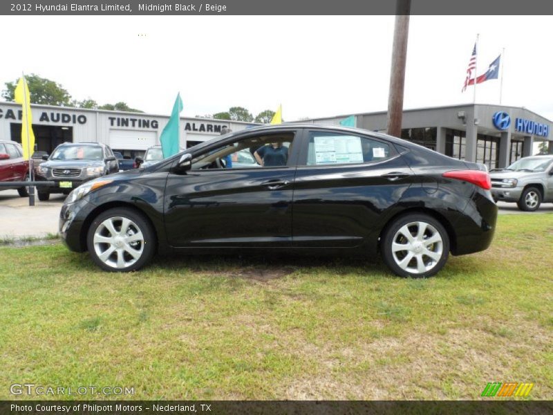 Midnight Black / Beige 2012 Hyundai Elantra Limited