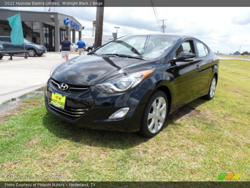 Midnight Black / Beige 2012 Hyundai Elantra Limited