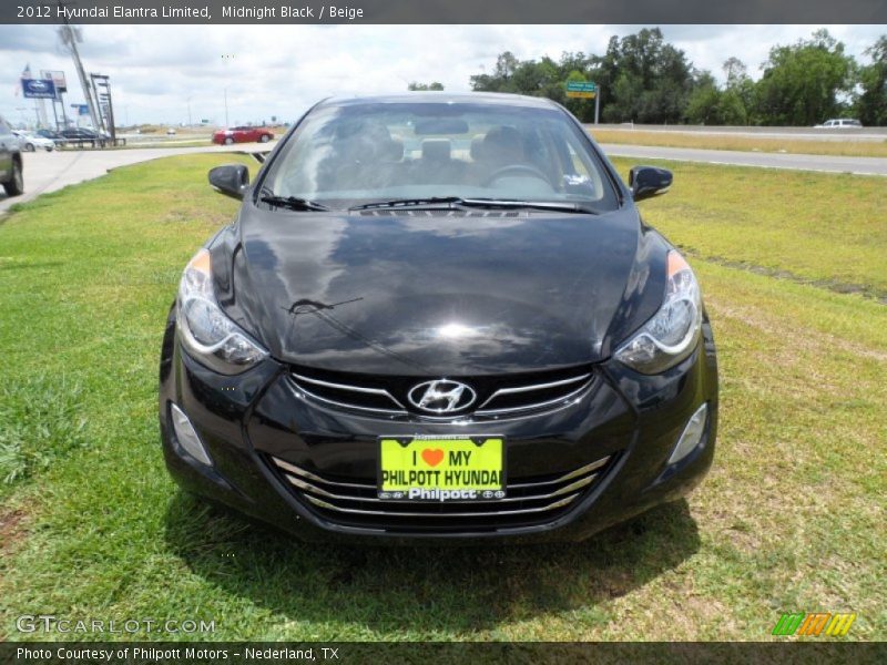 Midnight Black / Beige 2012 Hyundai Elantra Limited