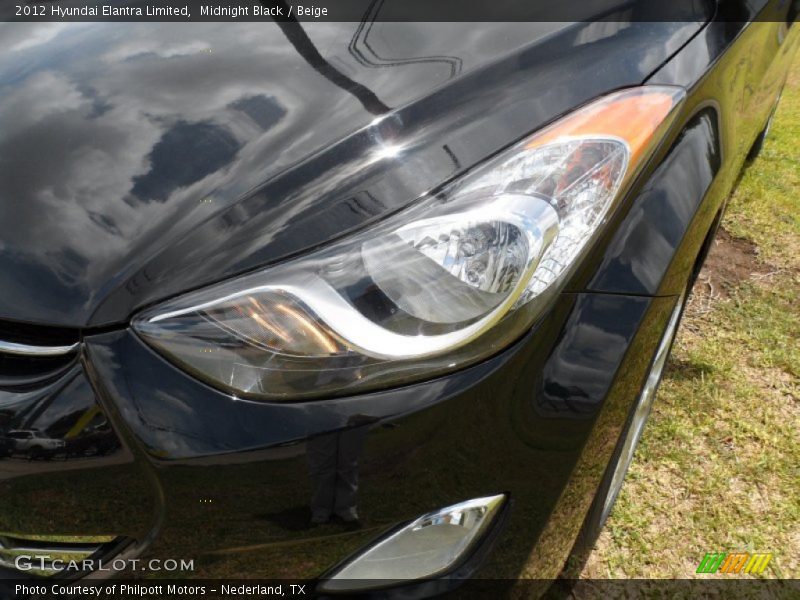 Midnight Black / Beige 2012 Hyundai Elantra Limited