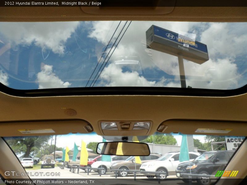 Midnight Black / Beige 2012 Hyundai Elantra Limited