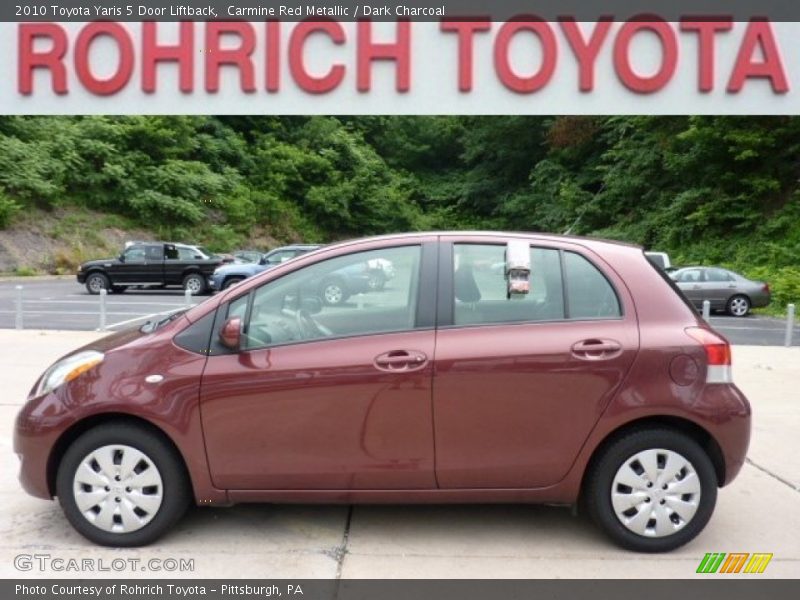 Carmine Red Metallic / Dark Charcoal 2010 Toyota Yaris 5 Door Liftback