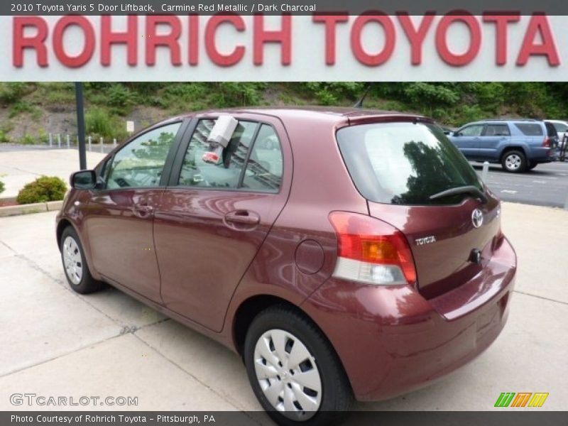 Carmine Red Metallic / Dark Charcoal 2010 Toyota Yaris 5 Door Liftback