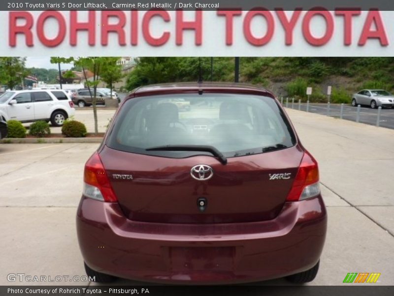 Carmine Red Metallic / Dark Charcoal 2010 Toyota Yaris 5 Door Liftback