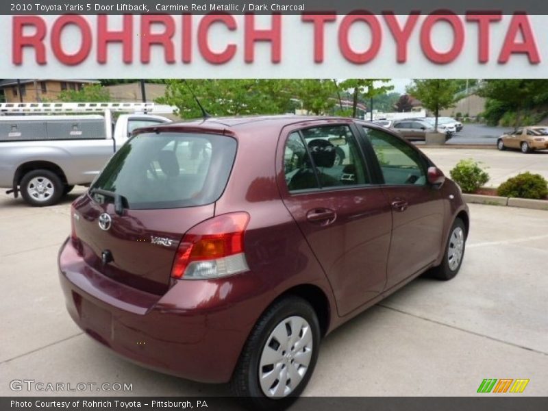 Carmine Red Metallic / Dark Charcoal 2010 Toyota Yaris 5 Door Liftback