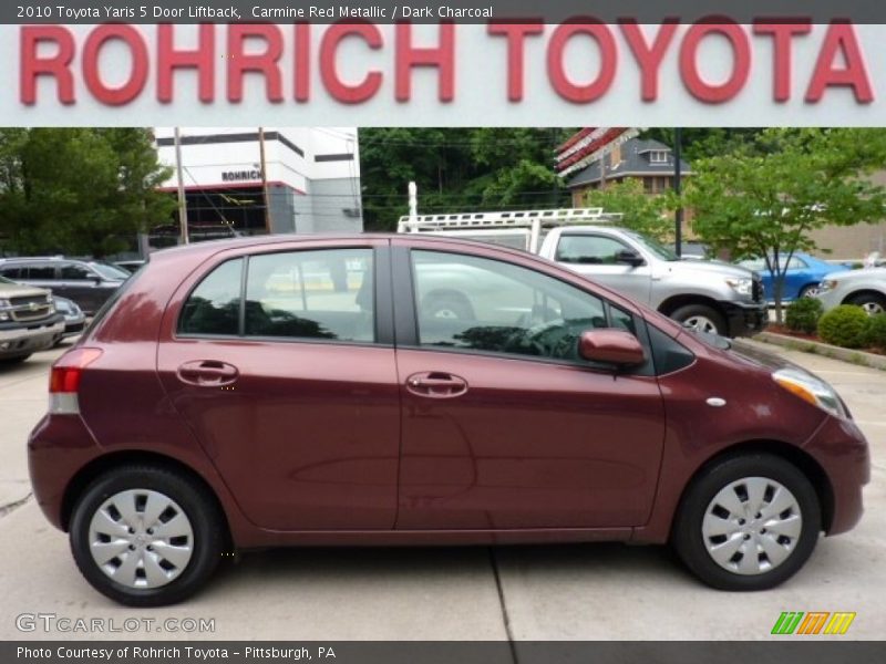 Carmine Red Metallic / Dark Charcoal 2010 Toyota Yaris 5 Door Liftback